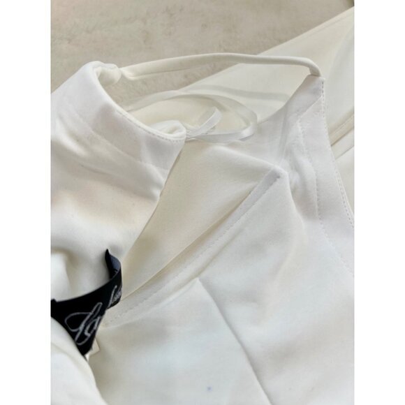 New La Femme Size 2 One-Shoulder Jersey Gown white 28176 *Stain* - Picture 8 of 12